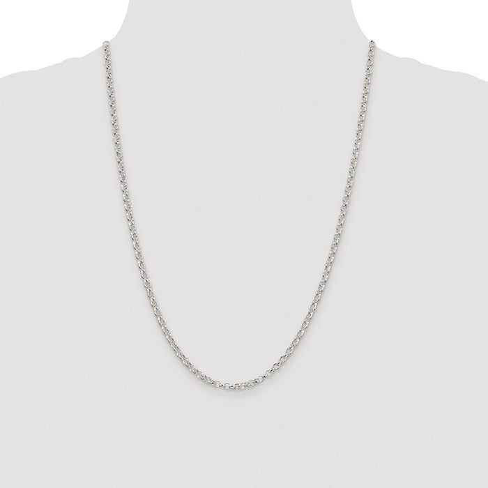 Buy Stylish Rhodium-Plated Sterling Silver 3.5mm Rolo Chain | Affordable Value-4