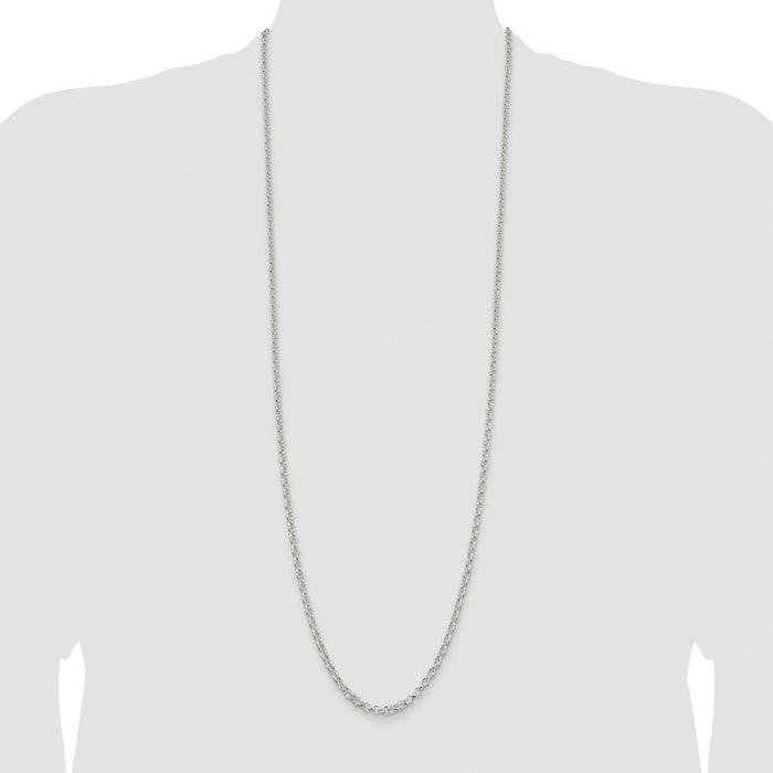 Buy Stylish Rhodium-Plated Sterling Silver 3.5mm Rolo Chain | Affordable Luxury-4