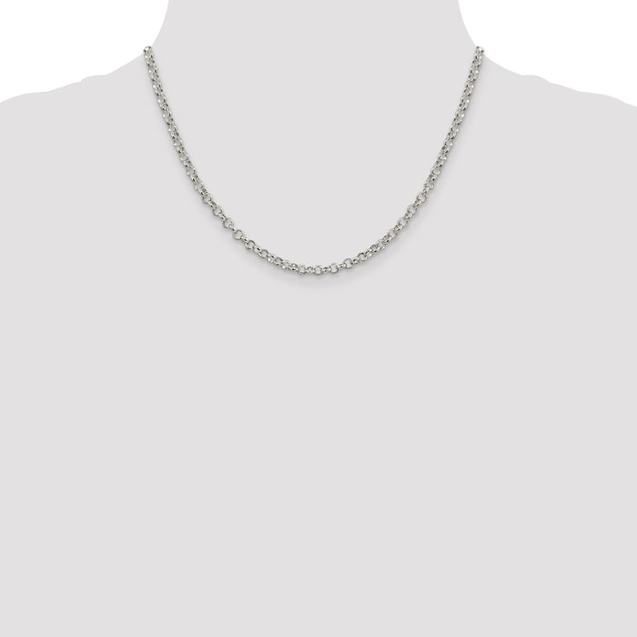 High-Quality 4mm Sterling Silver Rolo Chain - Affordable Luxury Jewelry-4