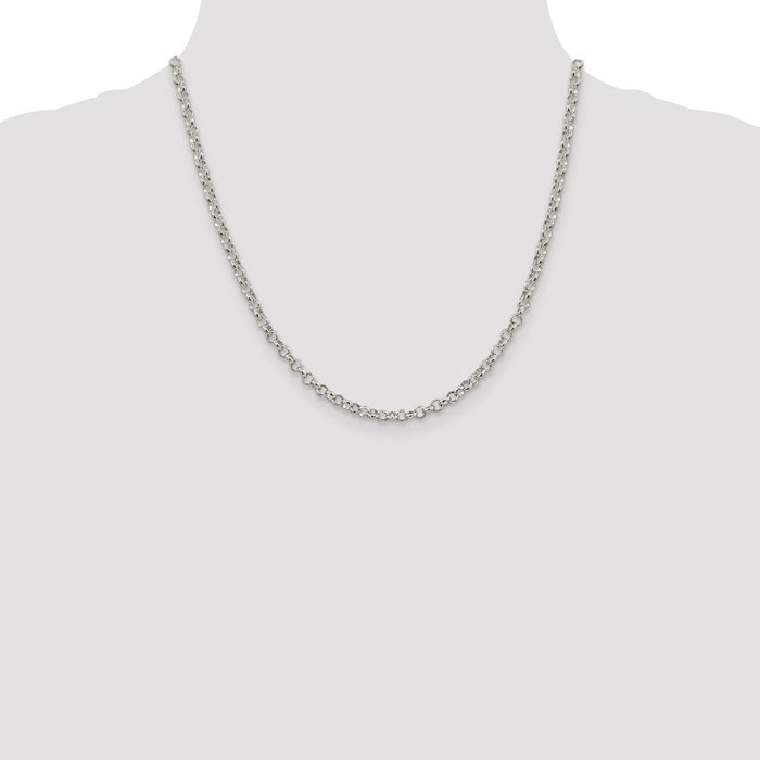 Exclusive 4mm Sterling Silver Rolo Chain - Stylish and Affordable Jewelry-4