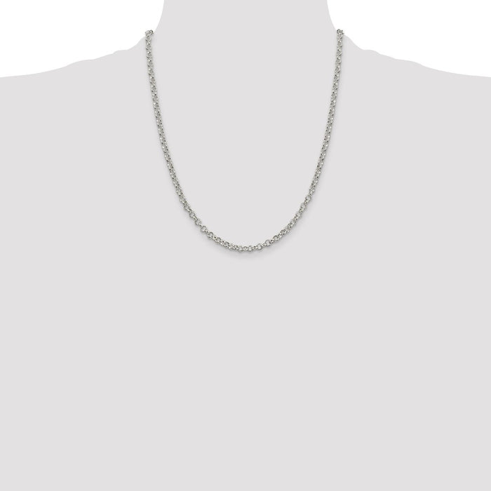 Buy Stylish 4mm Sterling Silver Rolo Chain - Affordable Luxury Jewelry!-4