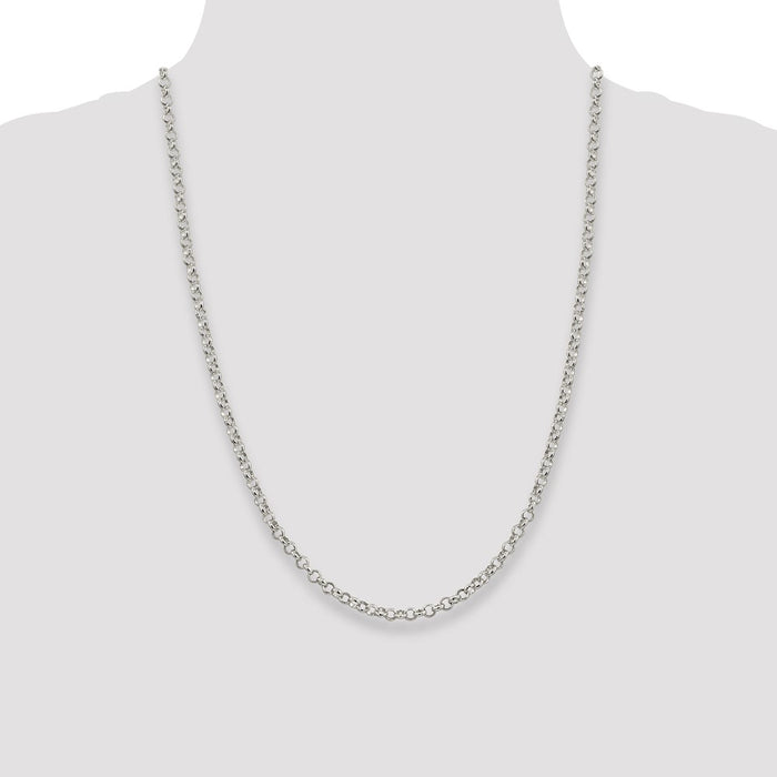 Buy Exclusive 4mm Sterling Silver Rolo Chain - Stylish & Affordable Jewelry-4