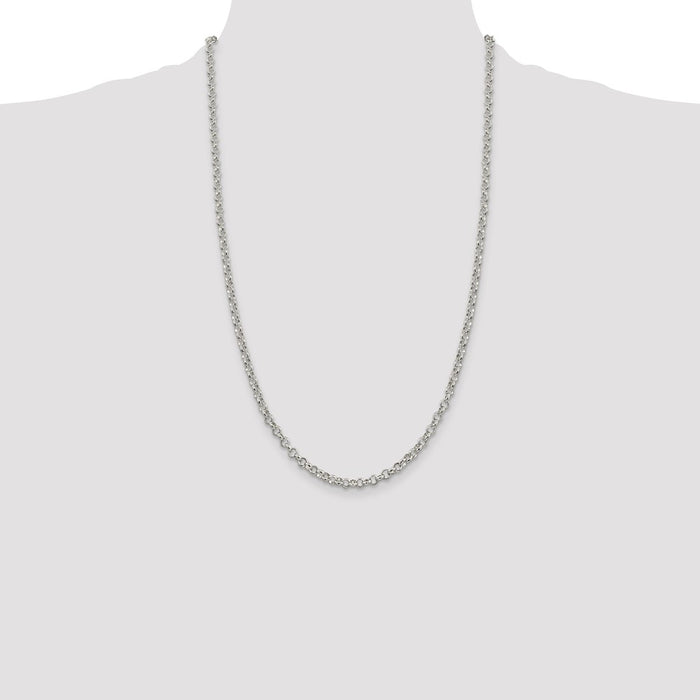 Buy Stylish 4mm Sterling Silver Rolo Chain - Affordable Luxury Jewelry-4