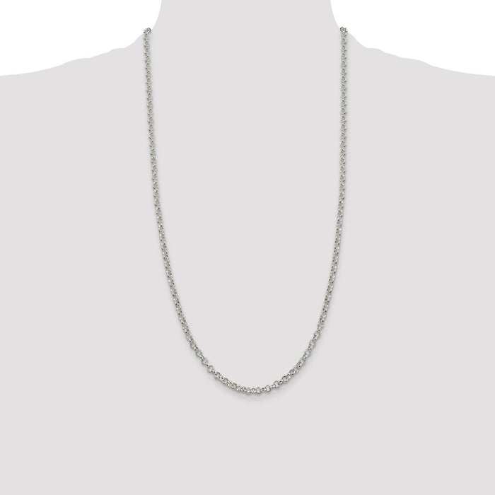 High-Quality 4mm Sterling Silver Rolo Chain - Stylish & Affordable Option-4