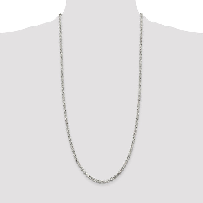High-Quality 4mm Sterling Silver Rolo Chain - Affordable Luxury Jewelry-4