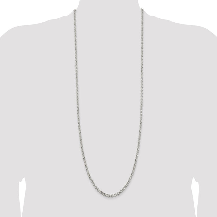 Buy Stylish 4mm Rolo Link Chain in High-Quality Sterling Silver - Affordable Luxury-4