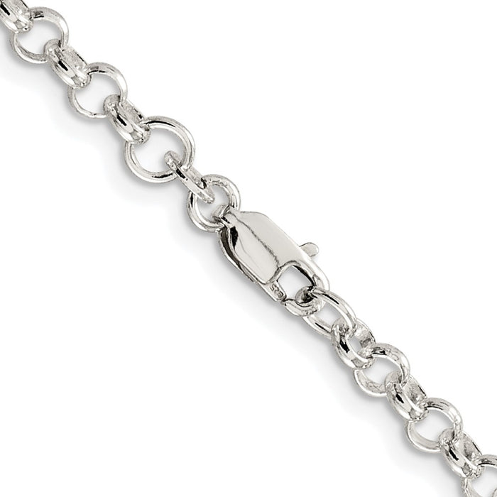 Buy Stylish Rhodium-Plated 4mm Sterling Silver Rolo Chain - Affordable Luxury!-3