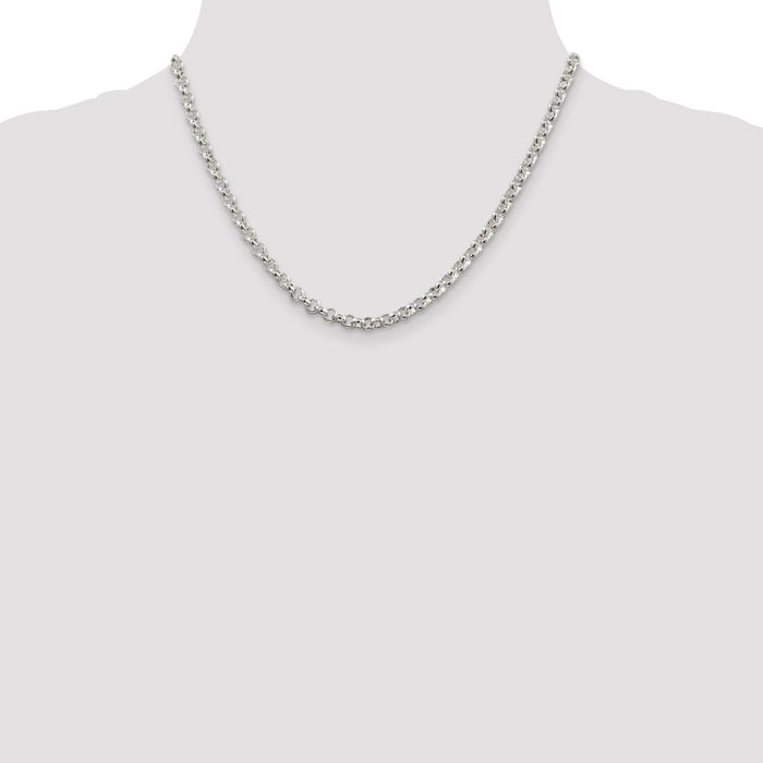 High-Quality 4.6mm Sterling Silver Rolo Chain | Stylish & Affordable Jewelry-4