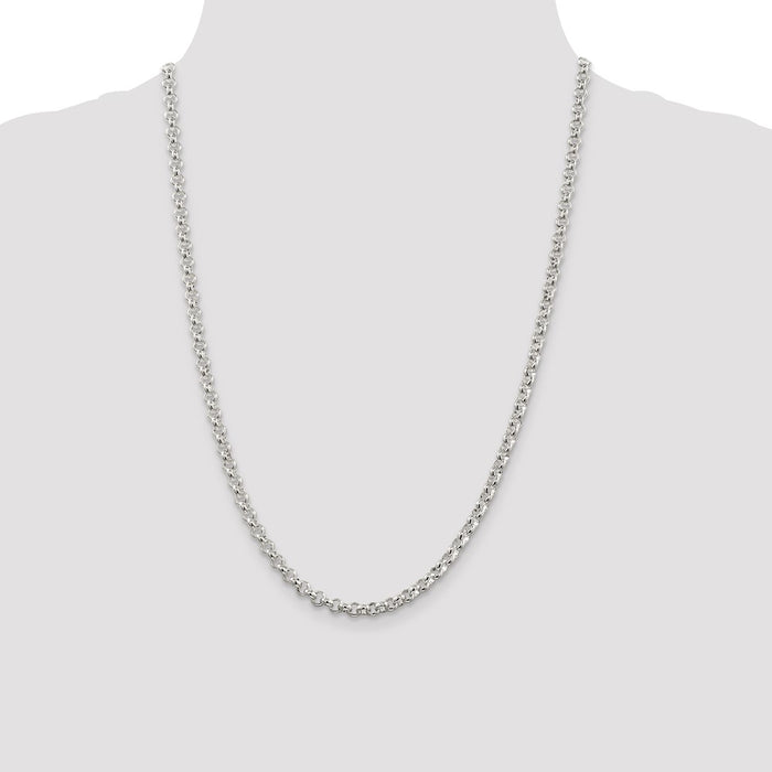 Exclusive 4.6mm Sterling Silver Rolo Chain - Stylish & Affordable Value!-4