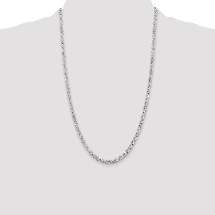 High-Quality 4.6mm Sterling Silver Rolo Chain - Stylish & Affordable Value!-4