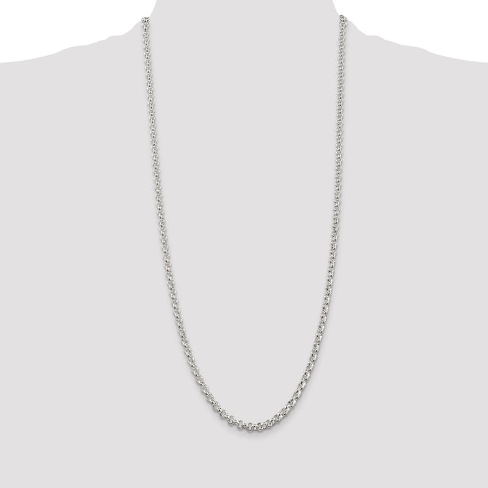 Exclusive 4.6mm Sterling Silver Rolo Chain - Stylish & Affordable Jewelry-4