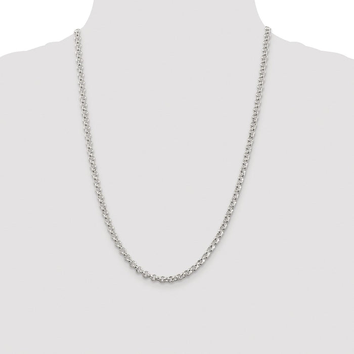 Buy Exclusive Rhodium-Plated Sterling Silver 4.6mm Rolo Chain - Stylish Value-4