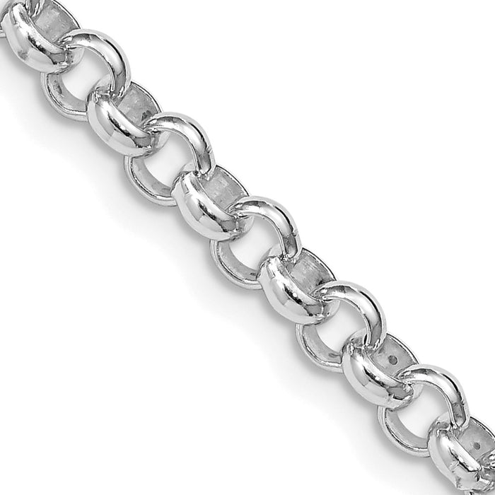 Buy Stylish Rhodium-Plated Sterling Silver 4.6mm Rolo Chain - Affordable Luxury!-1