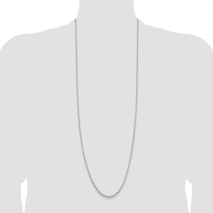 Buy Stylish 2.5mm Sterling Silver Oval Rolo Chain - High-Quality Jewelry Value-4