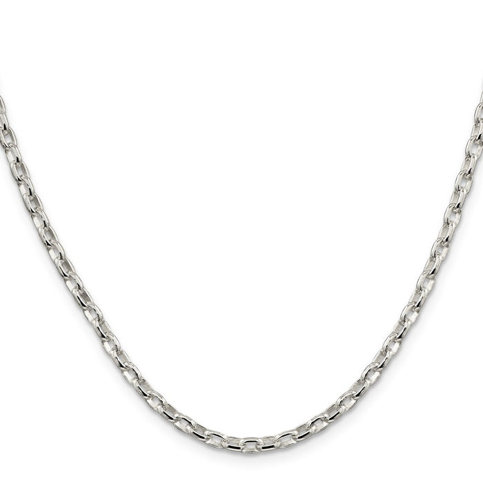 Buy Stylish 3.2mm Sterling Silver Oval Rolo Chain - High-Quality Elegance-2