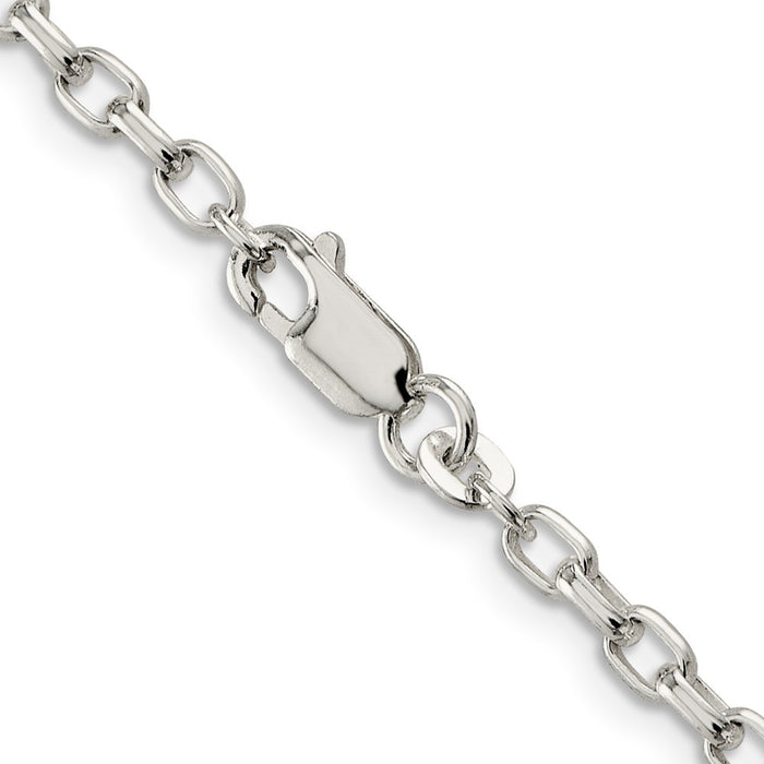 Buy Stylish Sterling Silver 3.2mm Oval Rolo Chain - Luxury Elegance-3