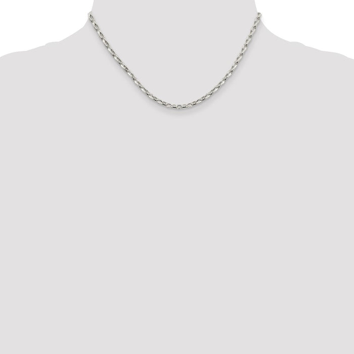 Buy Stylish 3.2mm Oval Fancy Rolo Link Chain in High-Quality Sterling Silver-4