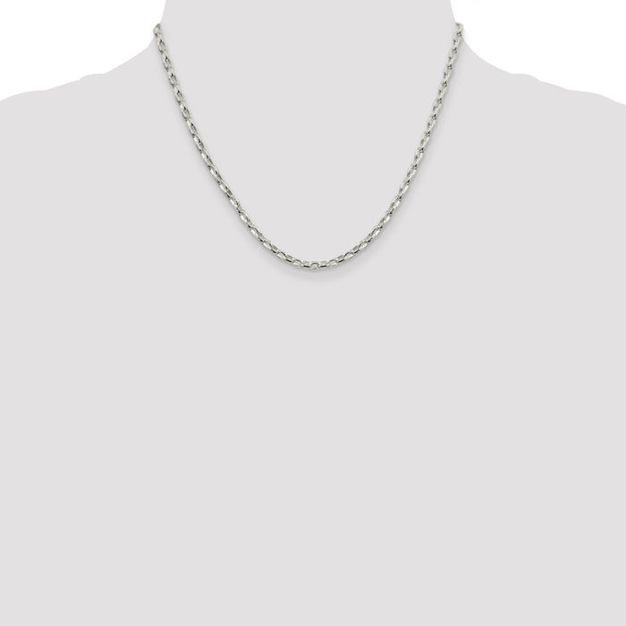 Buy Stylish 3.2mm Oval Fancy Rolo Link Chain in High-Quality Sterling Silver-4