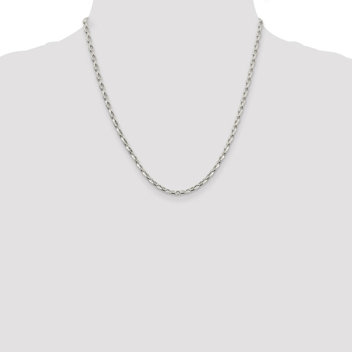Buy Stylish 3.2mm Sterling Silver Oval Rolo Link Chain - Luxury Value-4