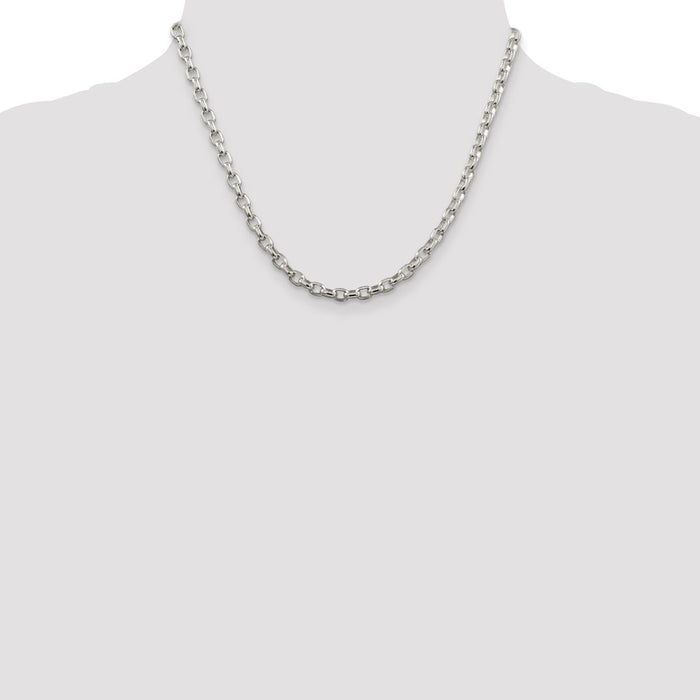 Buy Stylish 4.4mm Sterling Silver Oval Rolo Chain | High-Quality Jewelry-4