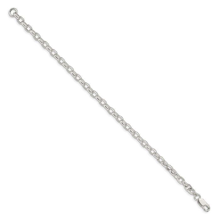 Buy Stylish 4.4mm Sterling Silver Oval Fancy Rolo Link Chain - Affordable Luxury!-2