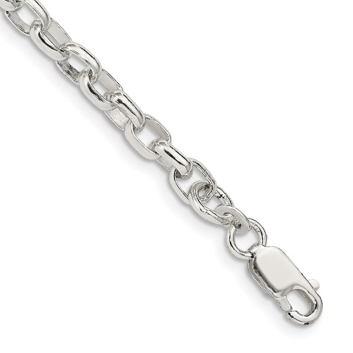Buy Stylish 4.4mm Sterling Silver Oval Fancy Rolo Link Chain - Luxury Value!-1