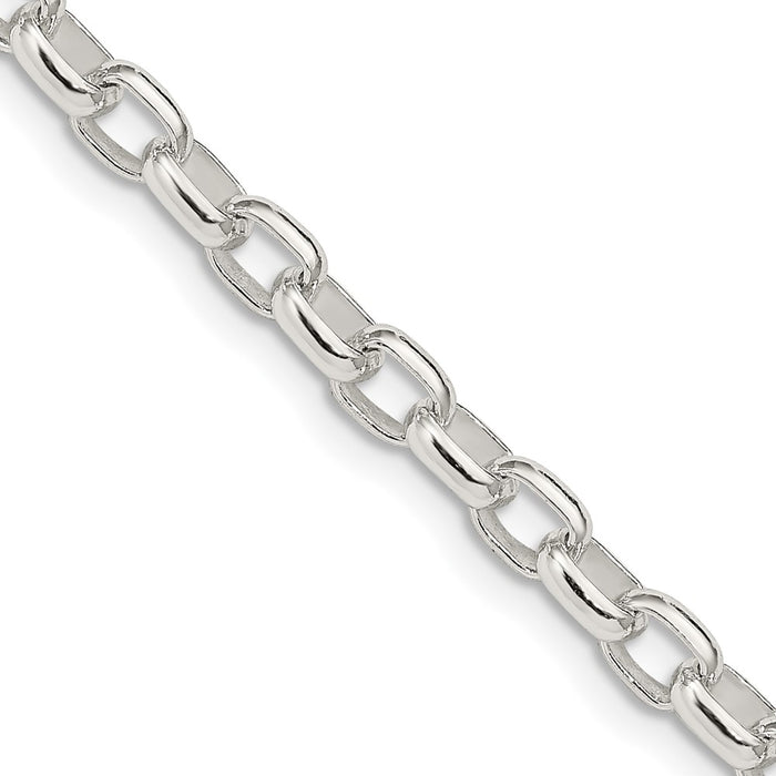 High-quality Sterling Silver 4.4mm Oval Fancy Rolo Link Chain - Stylish Design-1