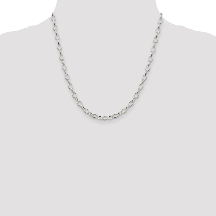 Buy Stylish 5mm Sterling Silver Rolo Chain - High-Quality & Affordable!-4