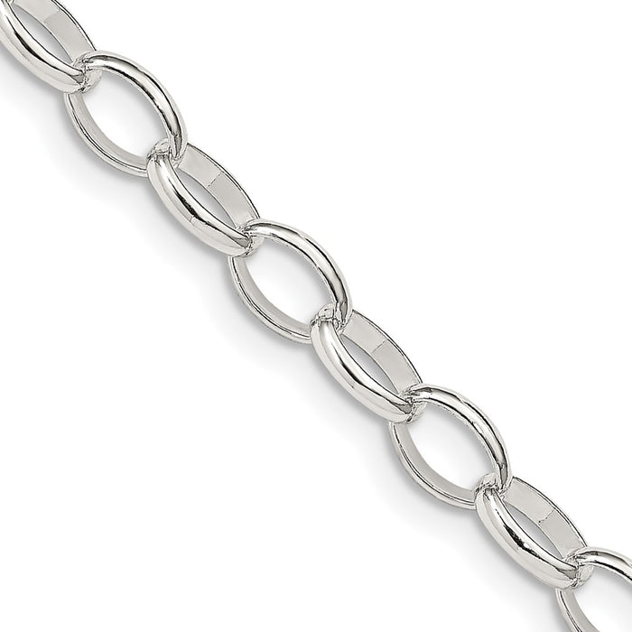 High-Quality 5mm Sterling Silver Fancy Rolo Chain - Stylish & Affordable Price-1