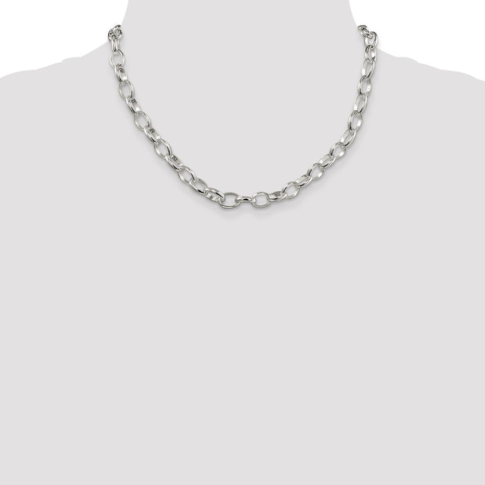 Buy 8mm Elegant Rolo Chain in High-Quality Sterling Silver | Stylish Value-4