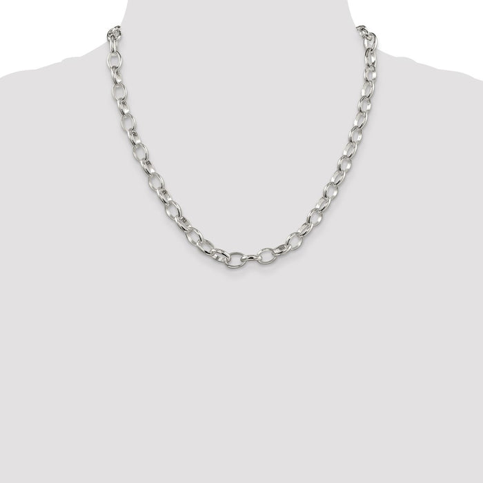 Buy Stylish 8mm Sterling Silver Rolo Chain - High-Quality & Affordable!-4