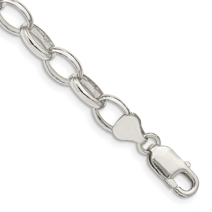 High-Quality 8mm Sterling Silver Rolo Chain - Stylish & Affordable Elegance-1