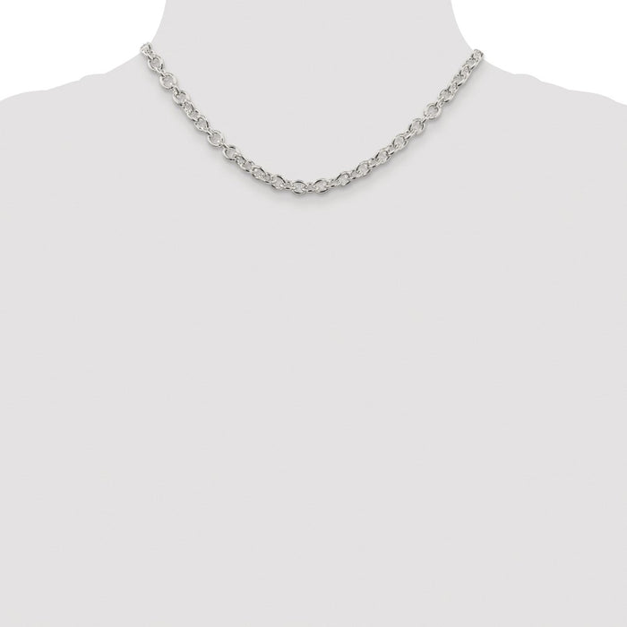 High-Quality Rhodium-Plated Sterling Silver 6.1mm Chain - Stylish Value!-4