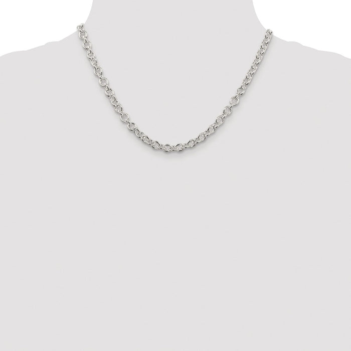 Buy Stylish Rhodium-Plated Sterling Silver 6.1mm Cable Chain - Affordable Quality-4
