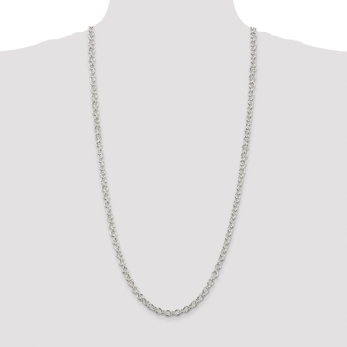 High-Quality Rhodium-Plated Sterling Silver 6.1mm Cable Chain - Stylish Value!-4