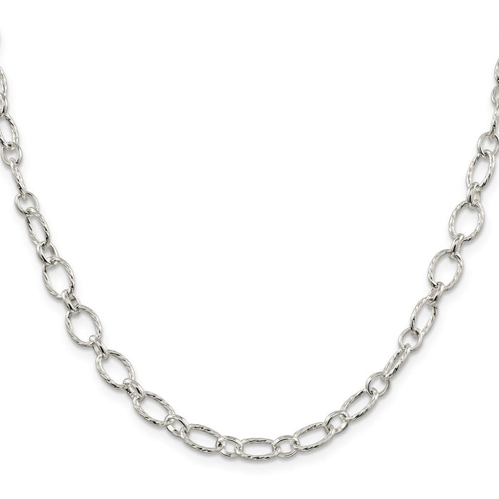 High-Quality Sterling Silver 6.1mm Rolo Chain - Stylish & Affordable Choice!-2