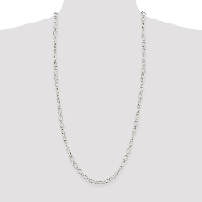 Buy Exclusive 6.1mm Sterling Silver Decorative Rolo Chain - Stylish Value-4