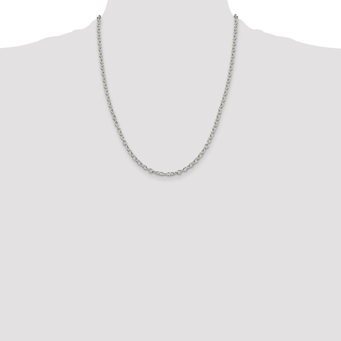 Order Stylish 3.75mm Oval Link Cable Chain in Sterling Silver - Luxury Value-4