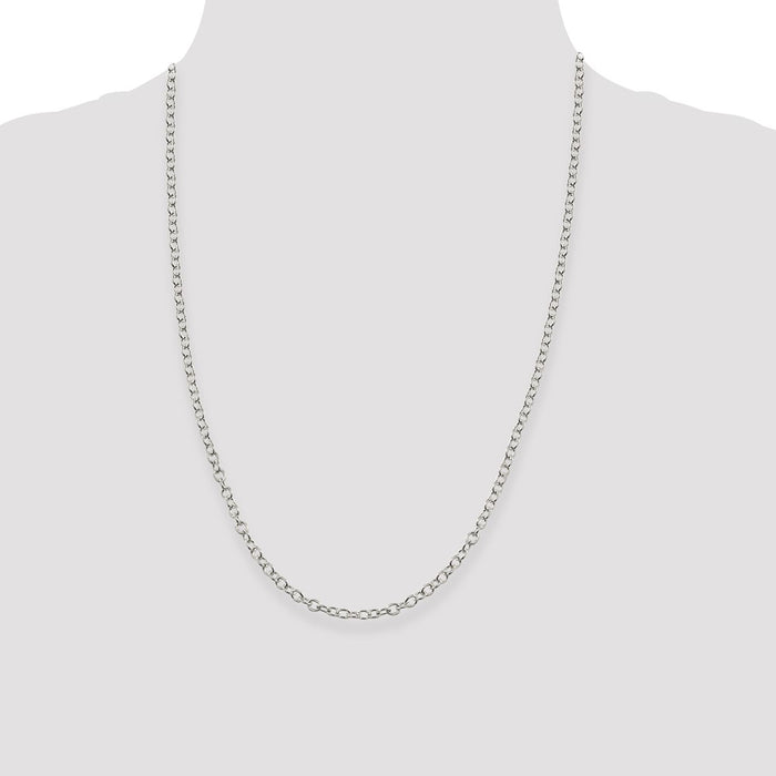 Buy Stylish Sterling Silver 3.75mm Oval Link Cable Chain - Affordable Value!-4