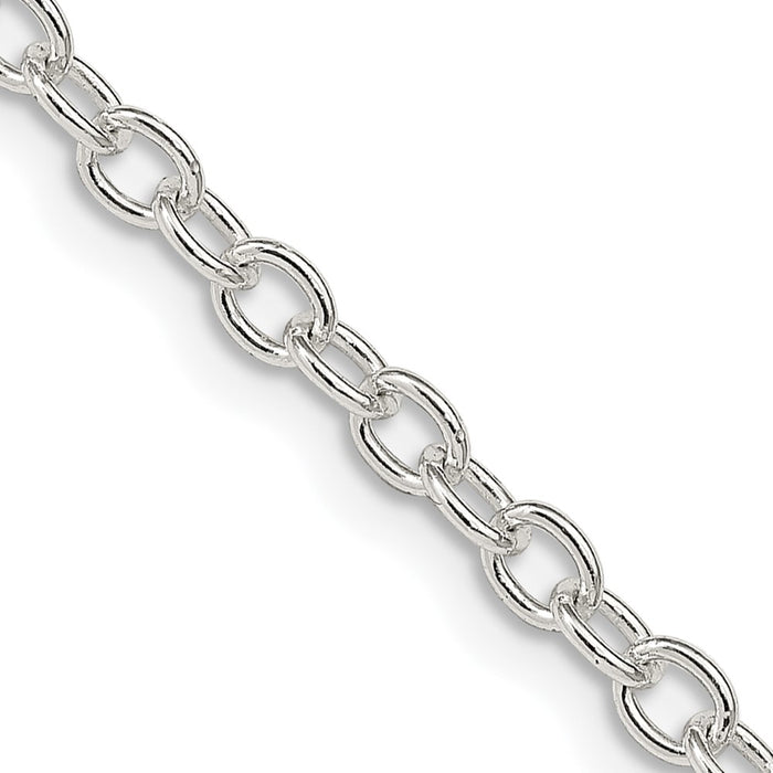 Buy Stylish 3.75mm Oval Cable Chain in Sterling Silver - Affordable Luxury!-1