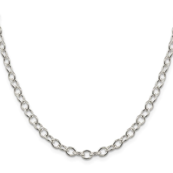 High-Quality 5.3mm Oval Cable Chain in Sterling Silver - Stylish & Affordable!-2