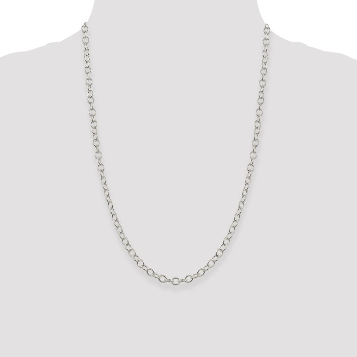 Buy 5.3mm Oval Cable Chain in High-Quality Sterling Silver - Stylish & Affordable!-4