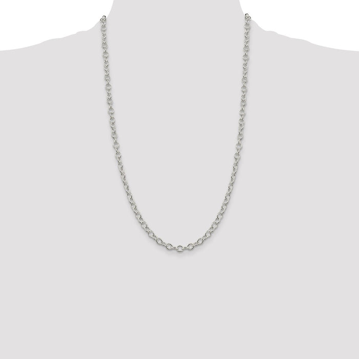 Buy Stylish 5.3mm Oval Cable Chain in Sterling Silver - Affordable Luxury!-4