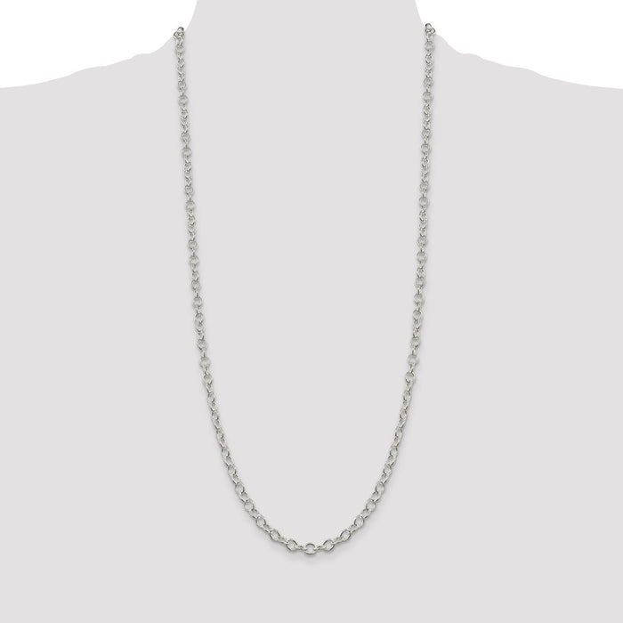 Buy Stylish 5.3mm Oval Cable Chain in Sterling Silver - Affordable Luxury Jewelry-4