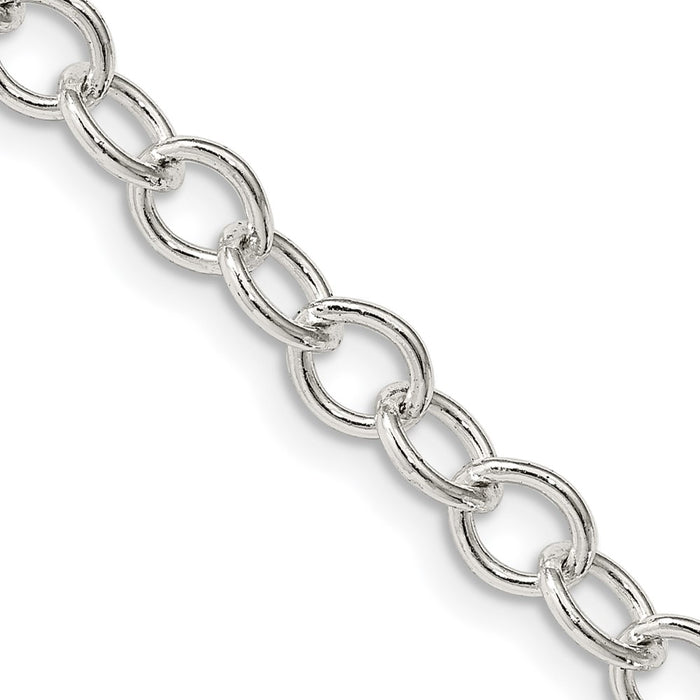 High-Quality 5.3mm Oval Cable Chain in Sterling Silver - Stylish & Affordable!-1