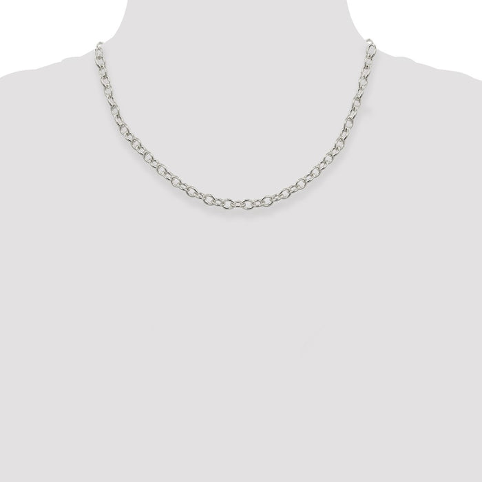 Buy Stylish 5.75mm Oval Link Cable Chain in Sterling Silver - Affordable Luxury!-4