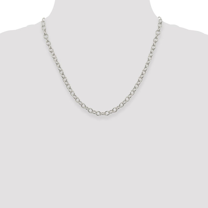 Buy Stylish 5.75mm Sterling Silver Oval Link Cable Chain - Luxury Value!-4