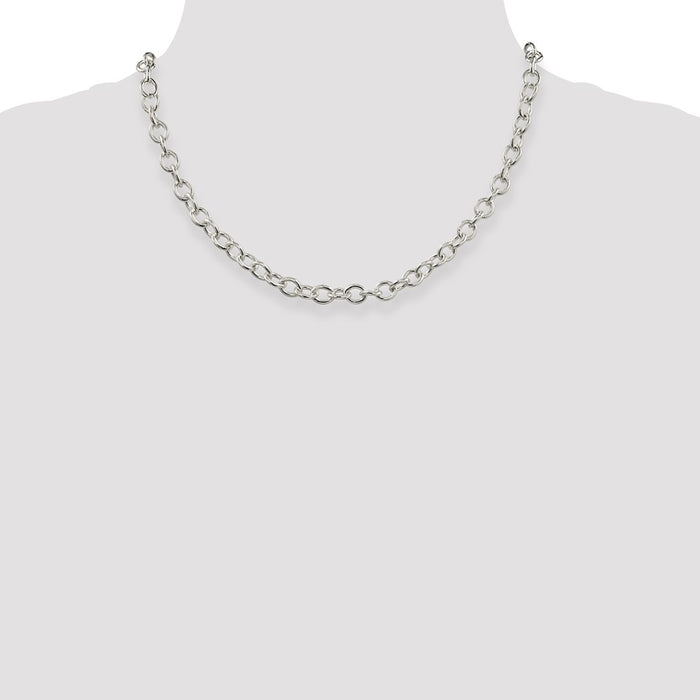 High-Quality Sterling Silver 6.8mm Oval Link Chain - Stylish & Affordable!-4
