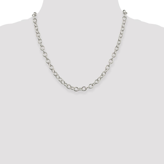 Buy Stylish 6.8mm Oval Cable Chain in Sterling Silver - Affordable Luxury!-4
