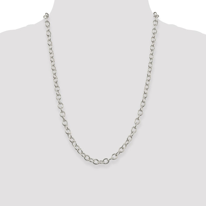 Buy Stylish 6.8mm Sterling Silver Oval Link Cable Chain - Luxury Quality-4